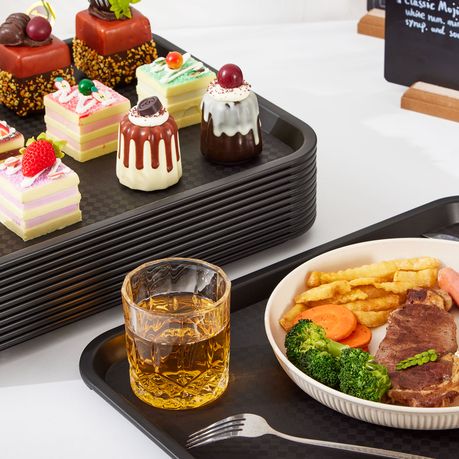 Non-Slip Rectangular Serving Trays - 12 Pack