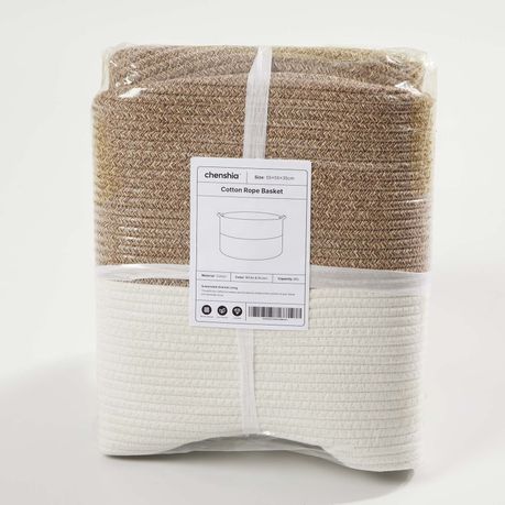 90L Cotton Rope Laundry Basket - White