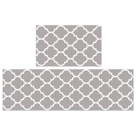 Grey Non-Slip Absorbent Floor Mat Set - 50x80cm & 50x160cm Runner