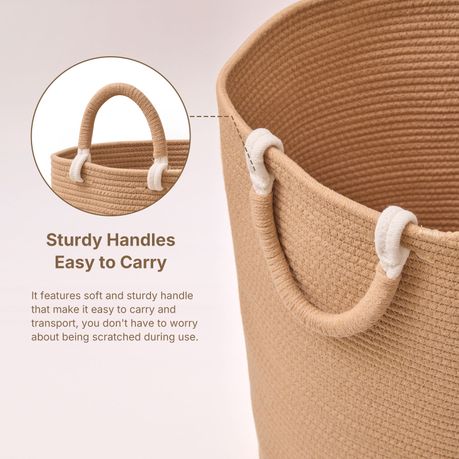 Laundry Hamper - Woven Cotton Jute Basket