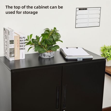Office Steel Storage Cabinet Cupboard - Black