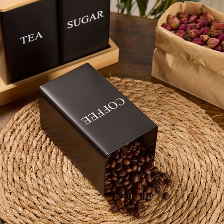Chenshia 3Pc Tea & Sugar Canister with Tray