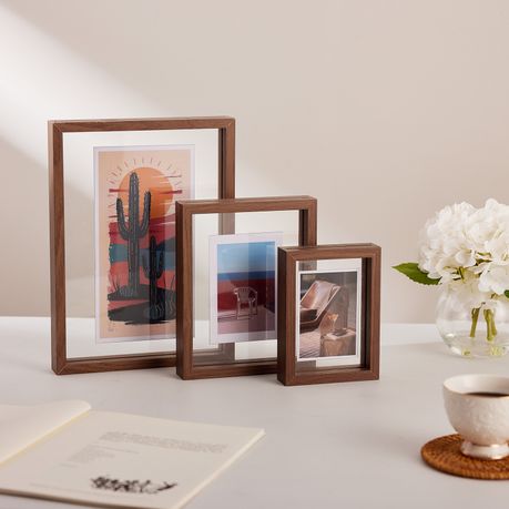 2pc Wooden Floating Picture Frames