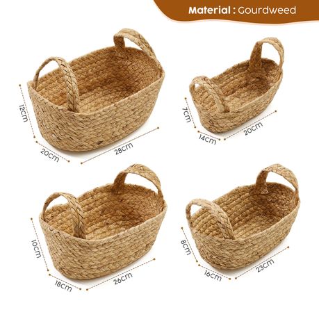 Chenshia 4Pc Straw Handwoven Storage Basket Set
