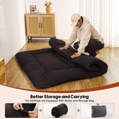 Futon Style Mattress Tri Fold Memory Foam Floor Bed