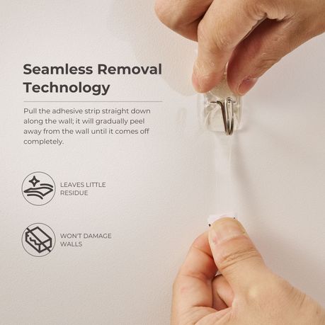 Clear Adhesive Hooks - 15Pc