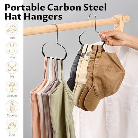 Stainless Steel Wall Hat Rack and Organiser Hooks Set