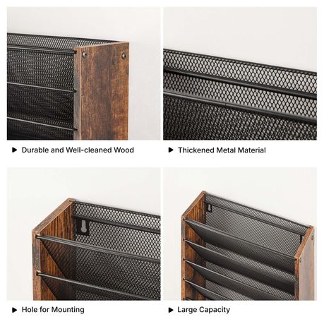 Chenshia Wire Mesh Wall File Organiser - Multi-Use Hanging Storage Solution