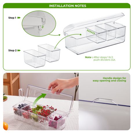 5L Ice Chilled Cocktail Garnish Tray Set