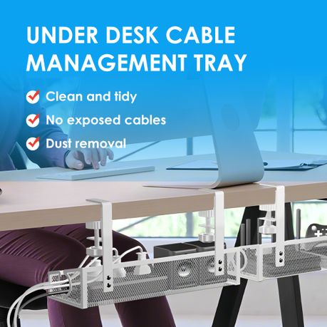 Cable Management Organizer Rack Under Desk Tray Cord Organizer