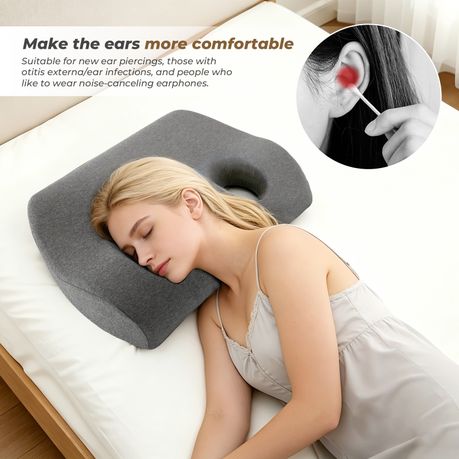 Double-Hole Ear Pillow Side Sleeper - Piercing Recovery Pillow