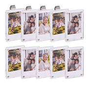 10-Pack Acrylic Magnetic Photo Frames with 4 Clips