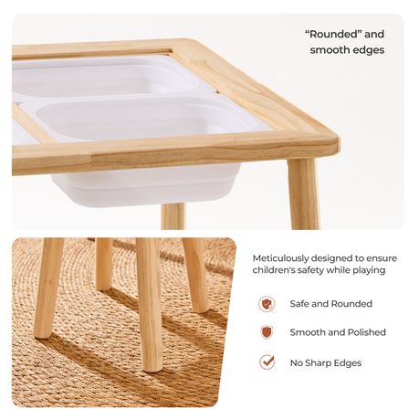 Wooden Kids Sensory Activity Table Set