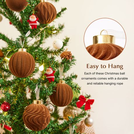 Chenshia 12Pc Velvet Pendant Decor Ball Shatterproof Ball Ornament Set