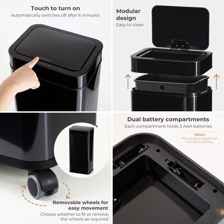 50L Stainless Steel Touchless Sensor Bin