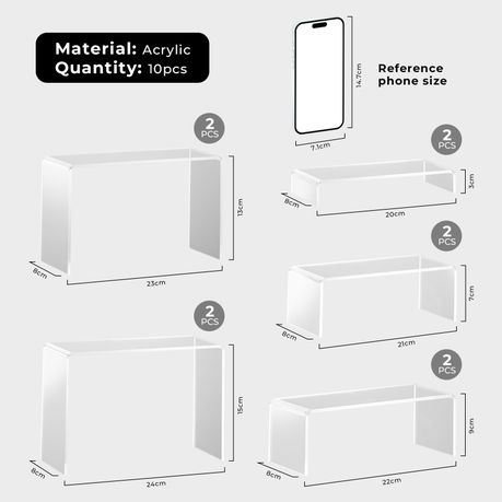 10-Piece Acrylic Cake Stand Set 5-Layer Display Riser & Decor Shelf