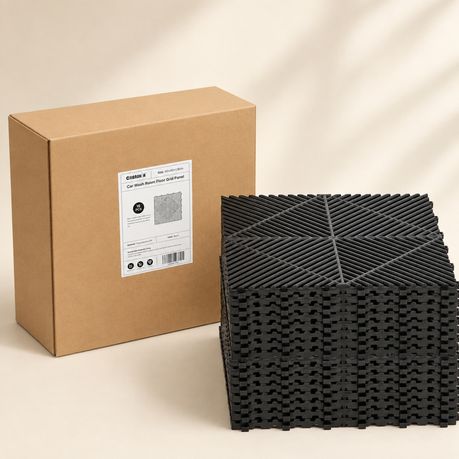 16-Piece Interlocking Garage Floor Tiles - Black