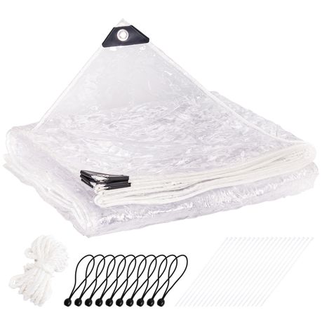 Chenshia Transparent Weatherproof Tarp Cover Heavy Duty Outdoor Garden Tent - 3x4m
