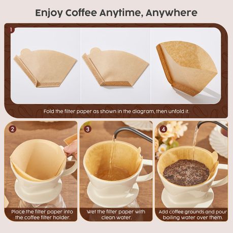 50Pc Cone Coffee Filter Papers
