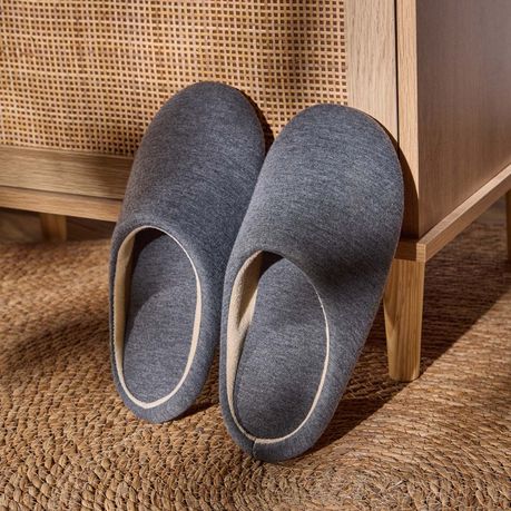 Memory Foam Cotton Slippers Grey Anti-Slip Indoor Comfort - Unisex