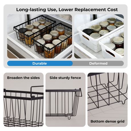4-Piece Metal Freezer Storage Basket Set