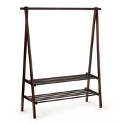 Solid Wood Freestanding Clothes Rack with Double Rail