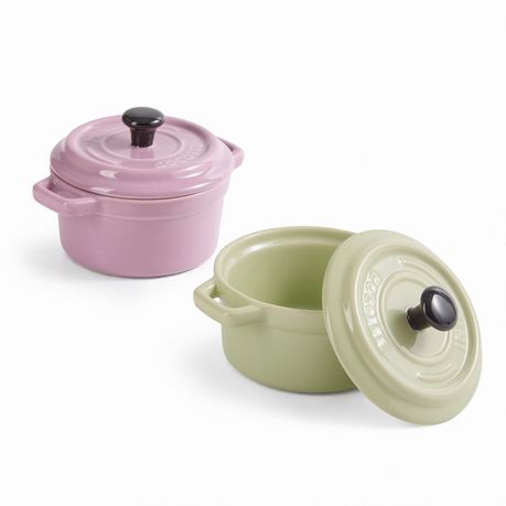Pastel Ceramic Ramekin Dishes with Lids Set - 220ml