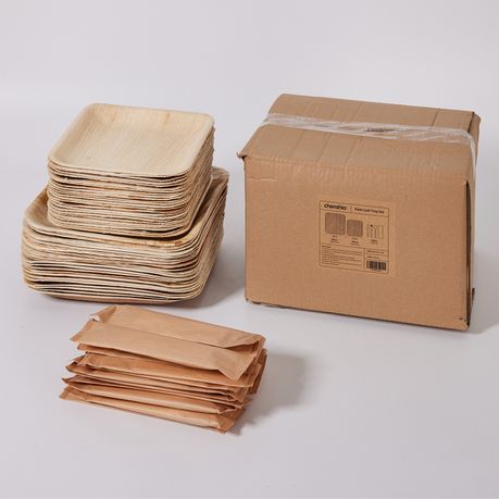 Disposable Biodegradable Palm Leaf Tray Set