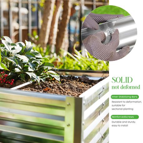 Galvanised Steel Raised Garden Planting Beds for Outdoor Garden
