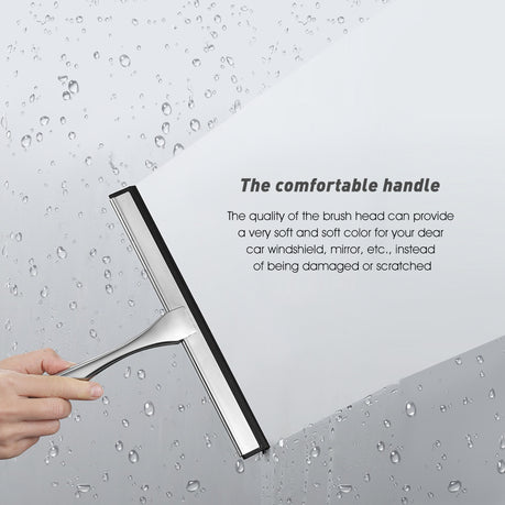 Shower Squeegee Stainless Steel Glass Cleaner Wiper