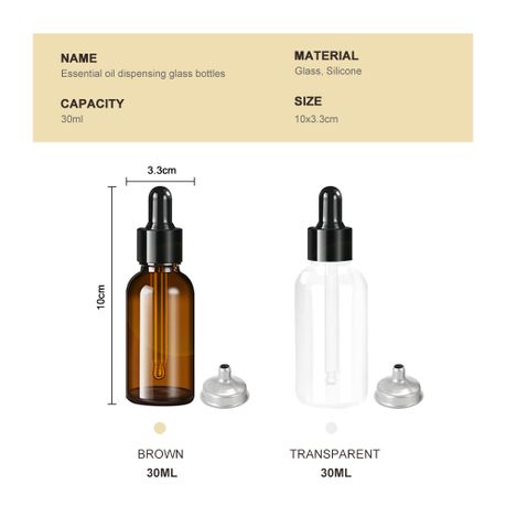 30ml Essential Oil Glass Bottles - 12Pcs