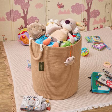 Laundry Hamper - Woven Cotton Jute Basket
