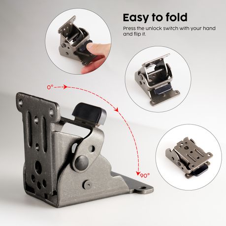 Self-Locking Folding Table Leg Mount Hinge Set