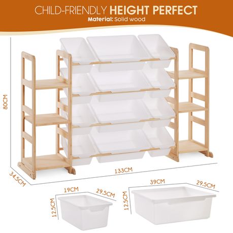 Children's Toy Rack - Pine Wood
