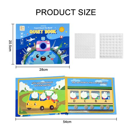 Kids Montessori Picture & Puzzle Sticker Quiet Book - Around The World