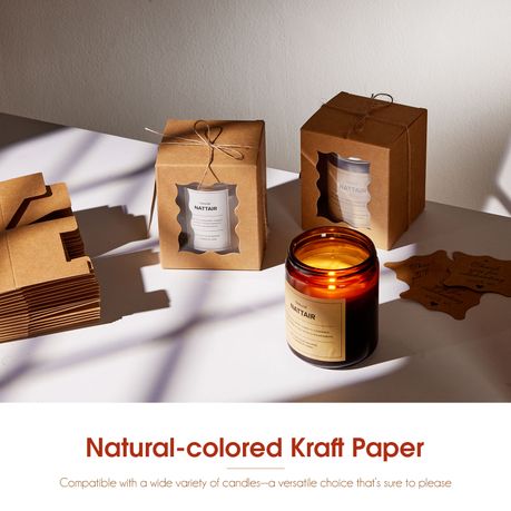 Chenshia 25Pc Kraft Gift Box Set Window & Note Wedding Favour Packaging Box
