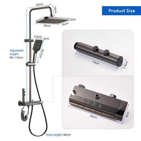 Digital Shower Set - Overhead Rain Bathroom Mixer Gun