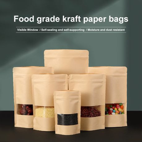 Kraft Paper Window Bags - 50-Pack