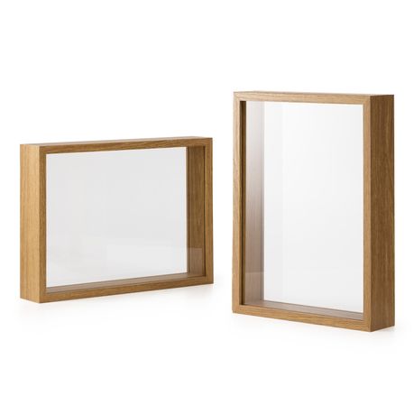 2pc A4 Double-Sided Glass Display - Light Brown