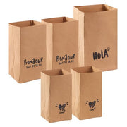 5Pc Washable Kraft Paper Storage Bags with Writing