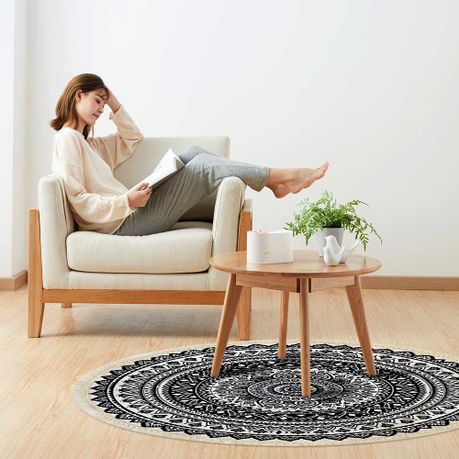 90cm Round Moroccan Decor Rug