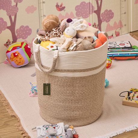 Laundry Hamper - Woven Cotton Jute Basket