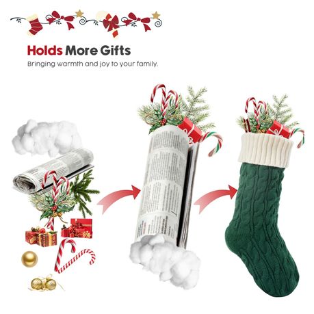 Green Knitted Christmas Stockings