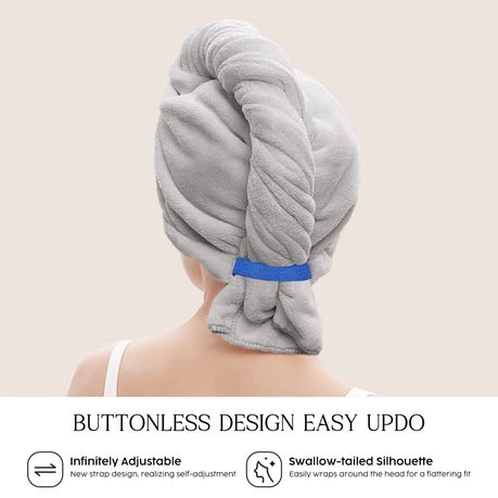 Microfiber Hair Towel Wrap Anti Frizz Absorbent Turban