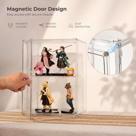 Acrylic Collectible Display Case with Magnetic Door| 2-Pack