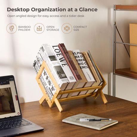 Bamboo Desktop Bookshelf Organiser
