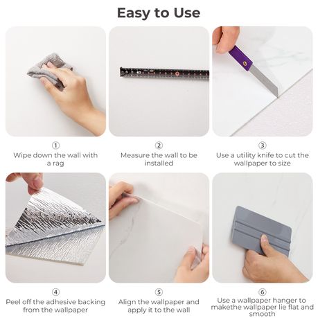 White Marble-Effect Self-Adhesive Vinyl Roll | 40 cm × 3 m
