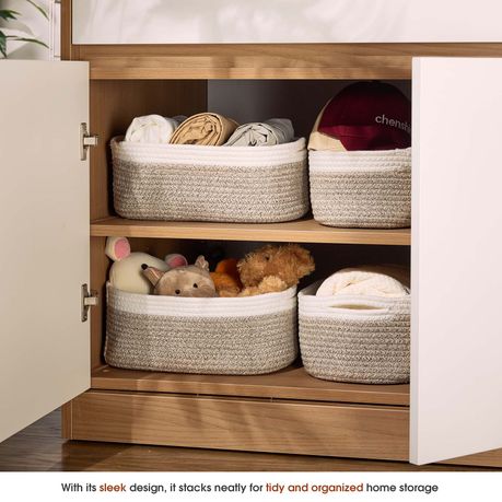Chenshia 5-Piece Cotton Woven Storage Organiser Bins