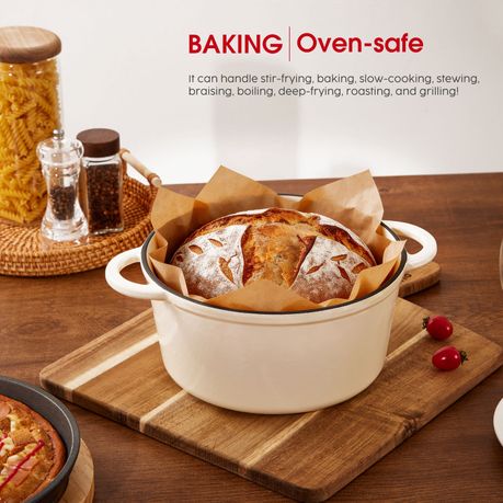 Chenshia 2.7L Enameled Dutch Oven Safe Casserole Non Stick Cast Iron Pot