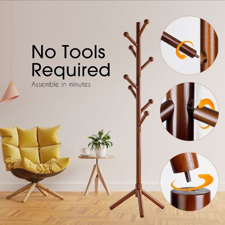 Solid Wood Freestanding Coat Rack